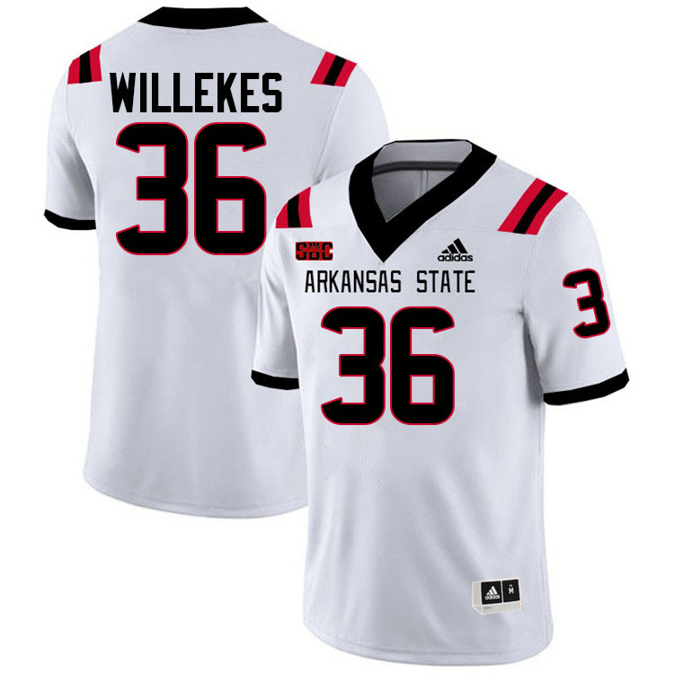 Charles Willekes Arkansas State Jersey,Arkansas State Red Wolves Football Uniforms,Jersey-White